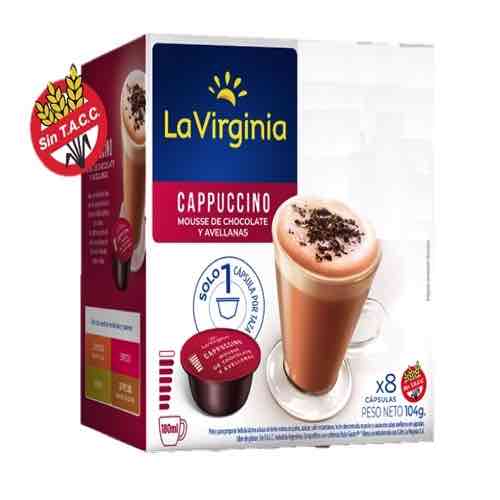 Cápsulas de café La Virginia Cappuccino Chocolate y Avellanas 8-13